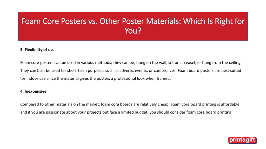 foam core posters vs other poster materials which 3