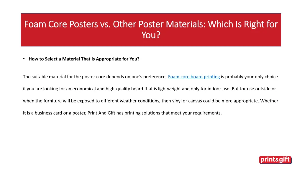 foam core posters vs other poster materials which 6