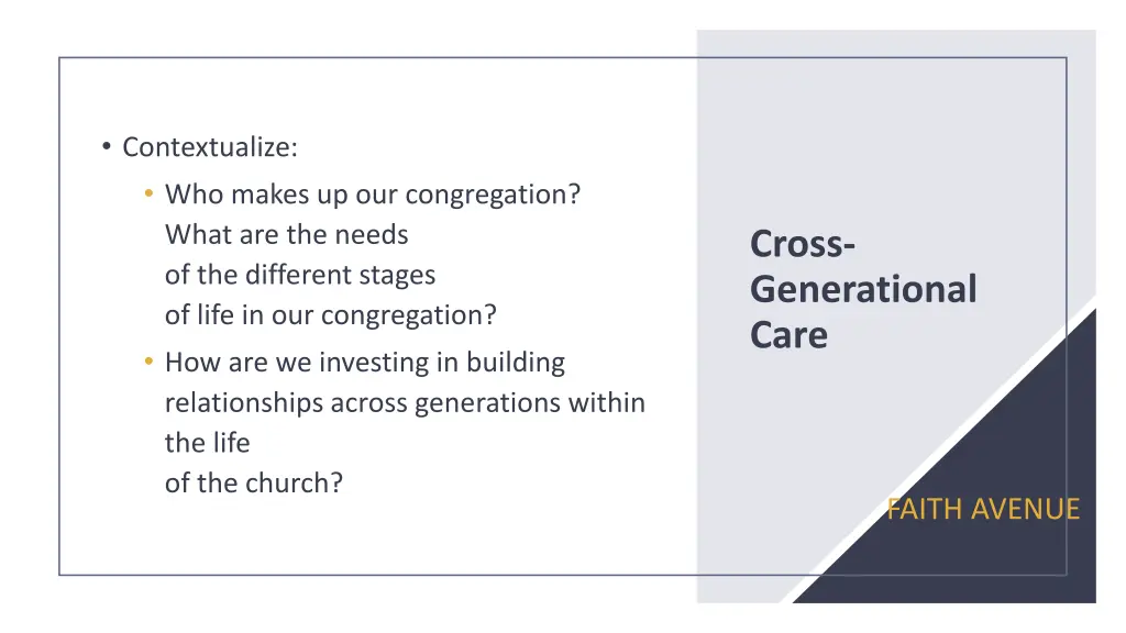 contextualize who makes up our congregation what