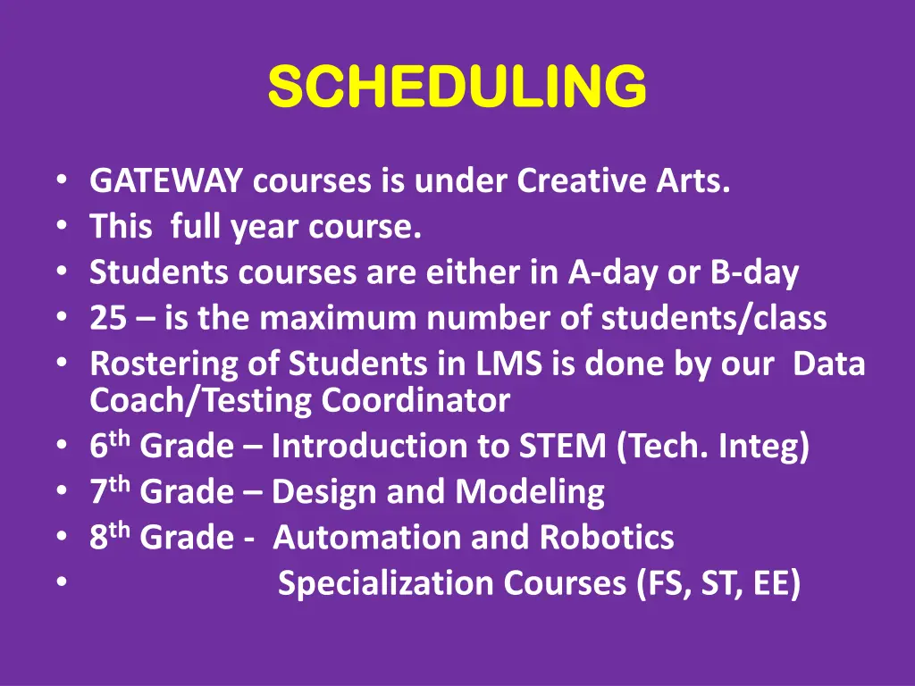 scheduling scheduling