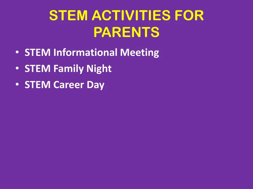 stem activities for parents