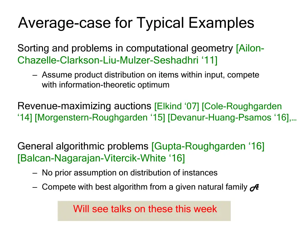 average case for typical examples