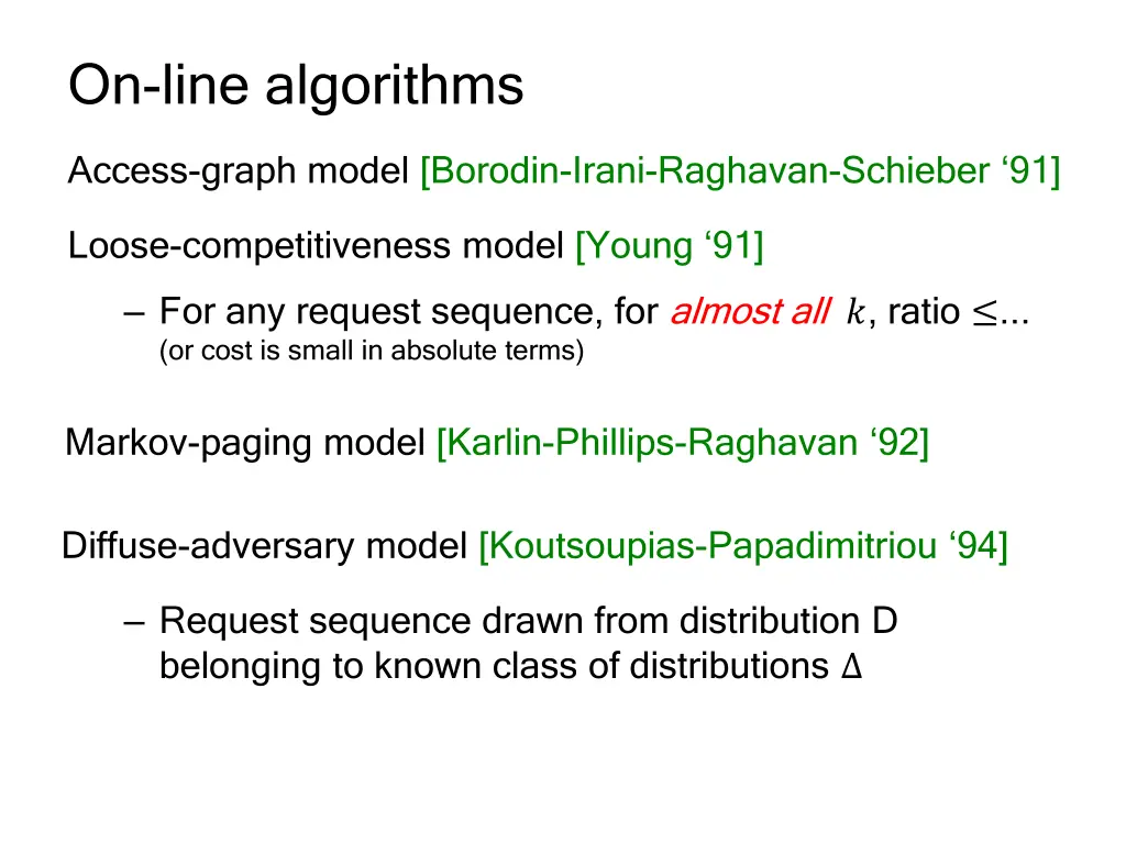 on line algorithms 2