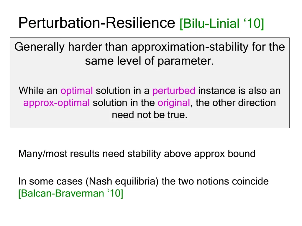 perturbation resilience bilu linial 10 2