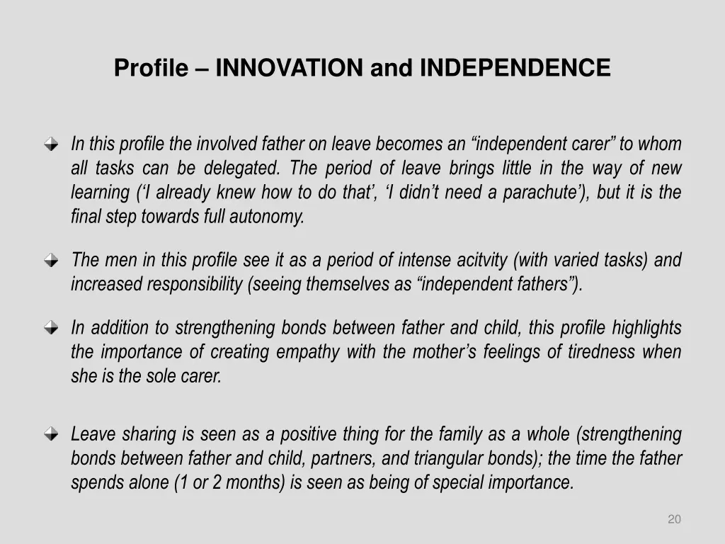 profile innovation and independence