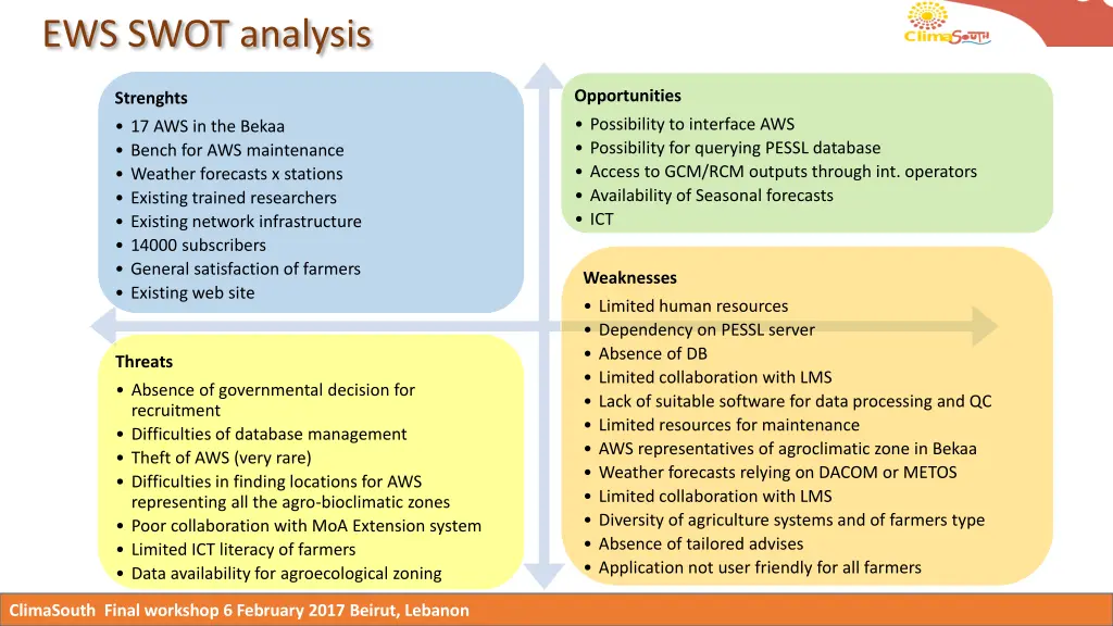 ews swot analysis