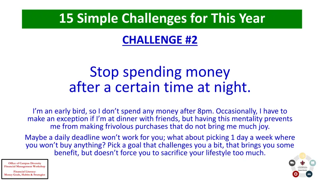 15 simple challenges for this year 1