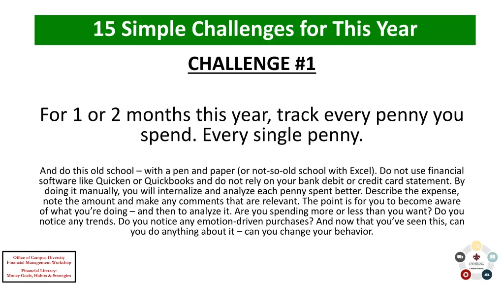 15 simple challenges for this year