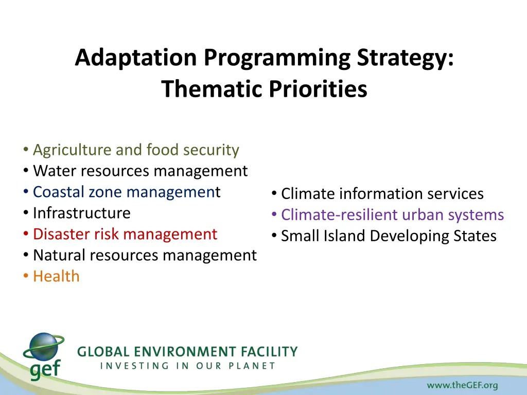 adaptation programming strategy thematic