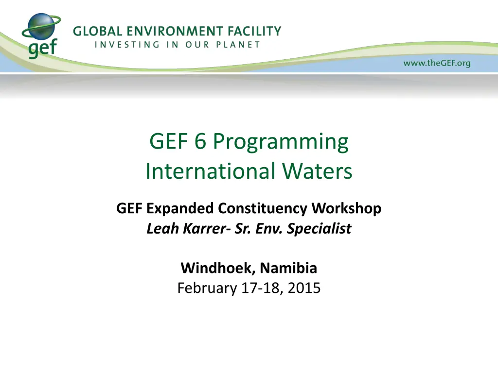 gef 6 programming international waters