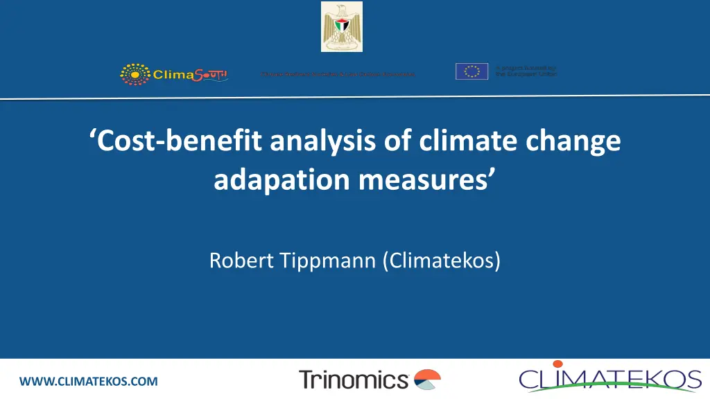 cost benefit analysis of climate change adapation