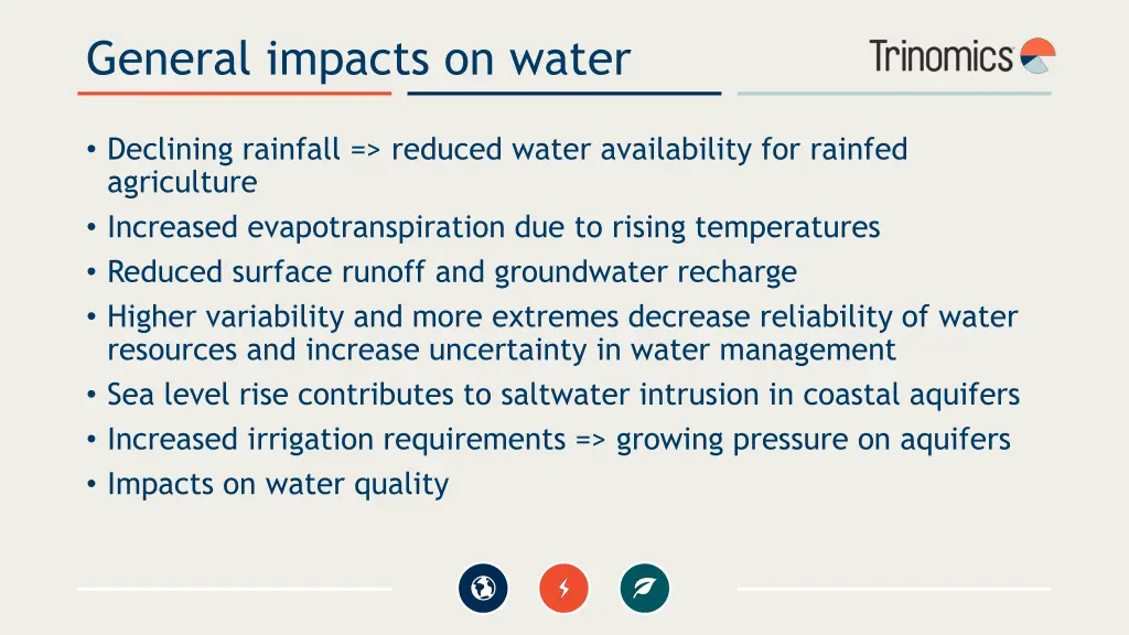 general impacts on water