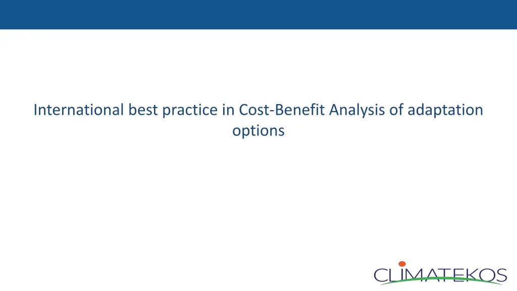 international best practice in cost benefit