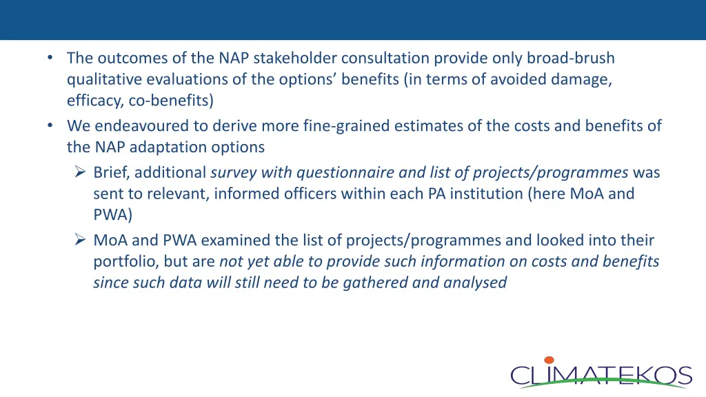 the outcomes of the nap stakeholder consultation