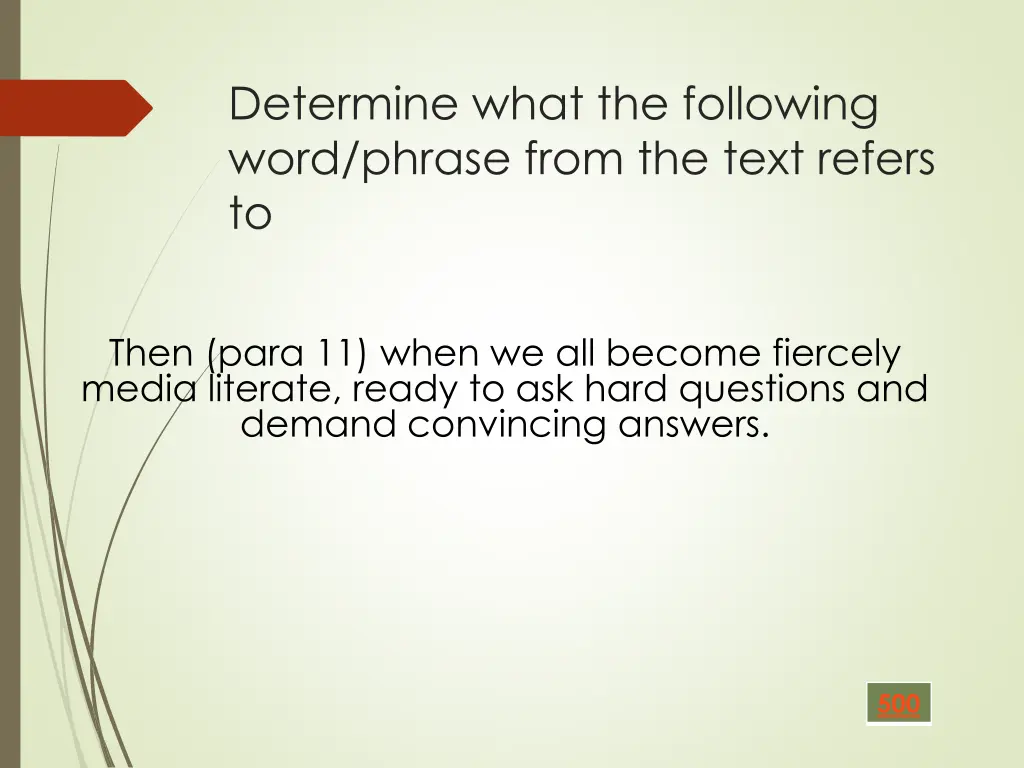 determine what the following word phrase from 9