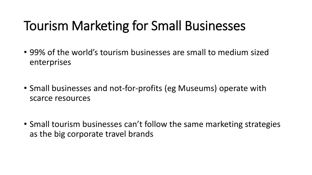 tourism marketing for small businesses tourism 1