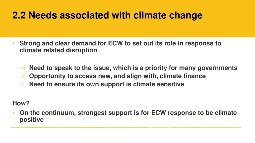 2 2 needs associated with climate change