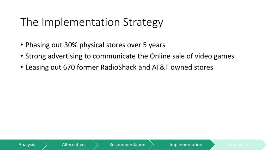 the implementation strategy