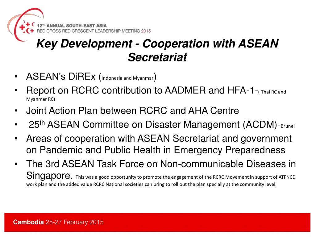 key development cooperation with asean secretariat