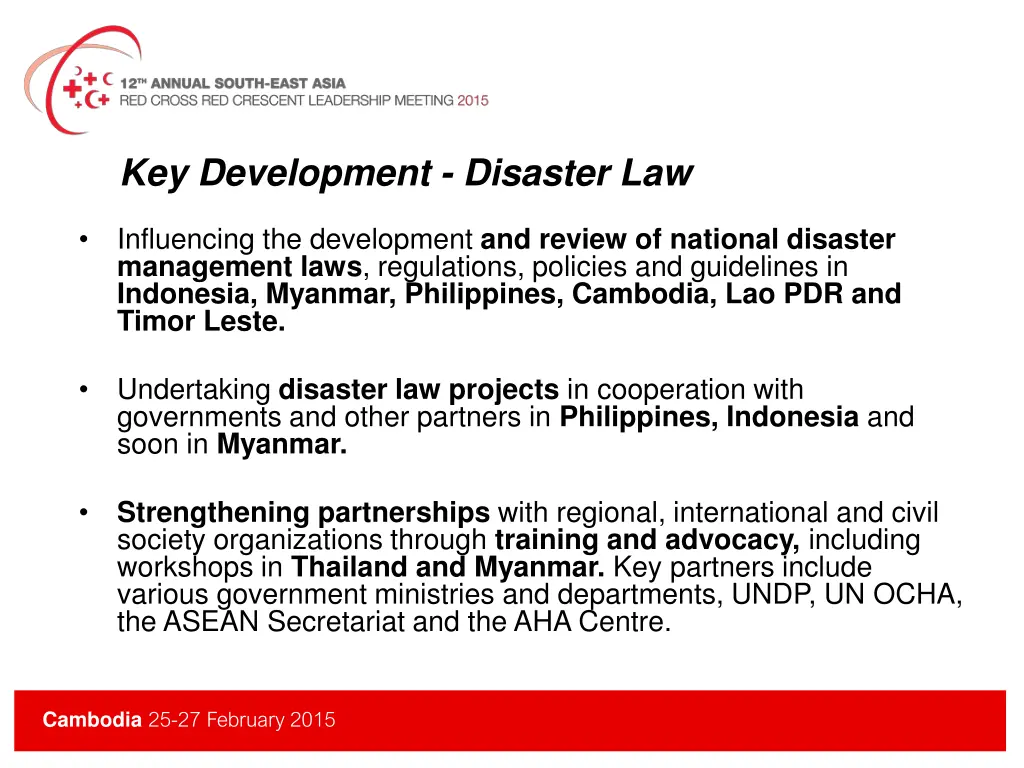 key development disaster law