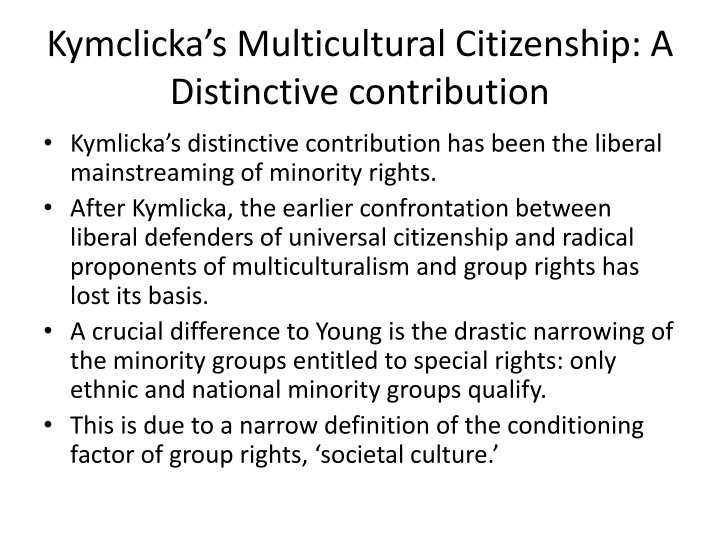 kymclicka s multicultural citizenship