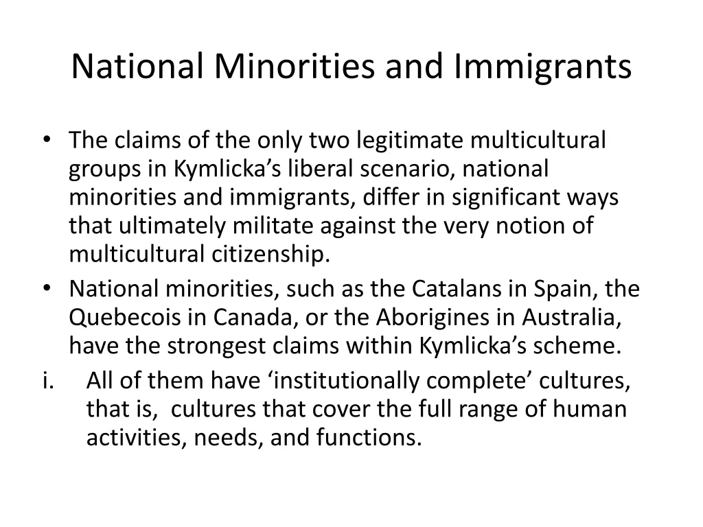 national minorities and immigrants