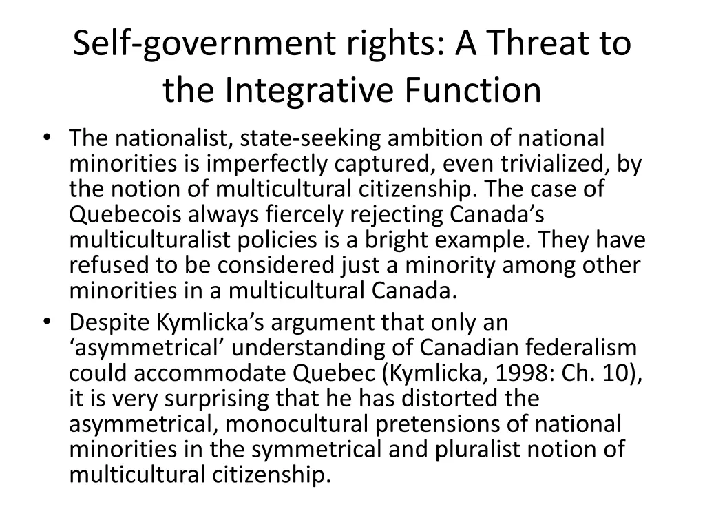 self government rights a threat