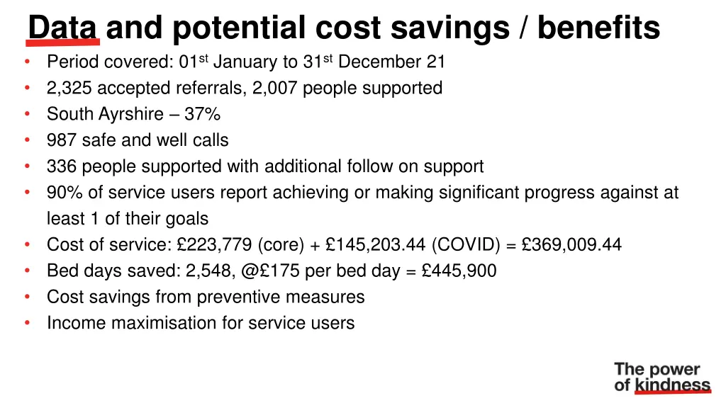 data and potential cost savings benefits period