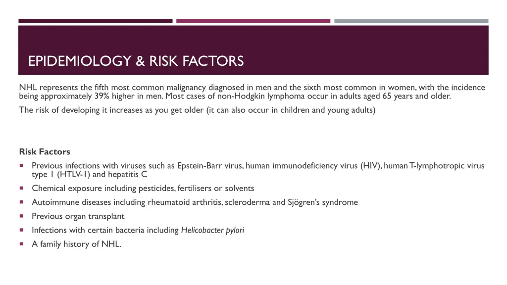 epidemiology risk factors