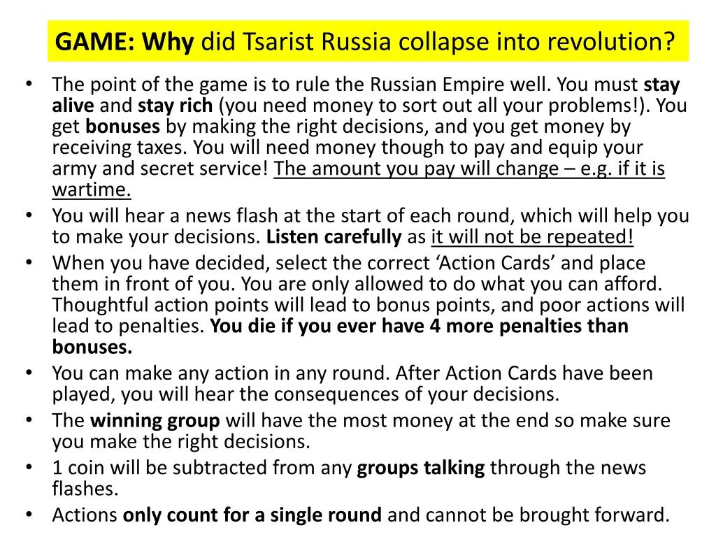 game why did tsarist russia collapse into 2