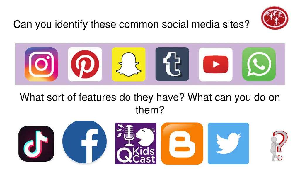 can you identify these common social media sites