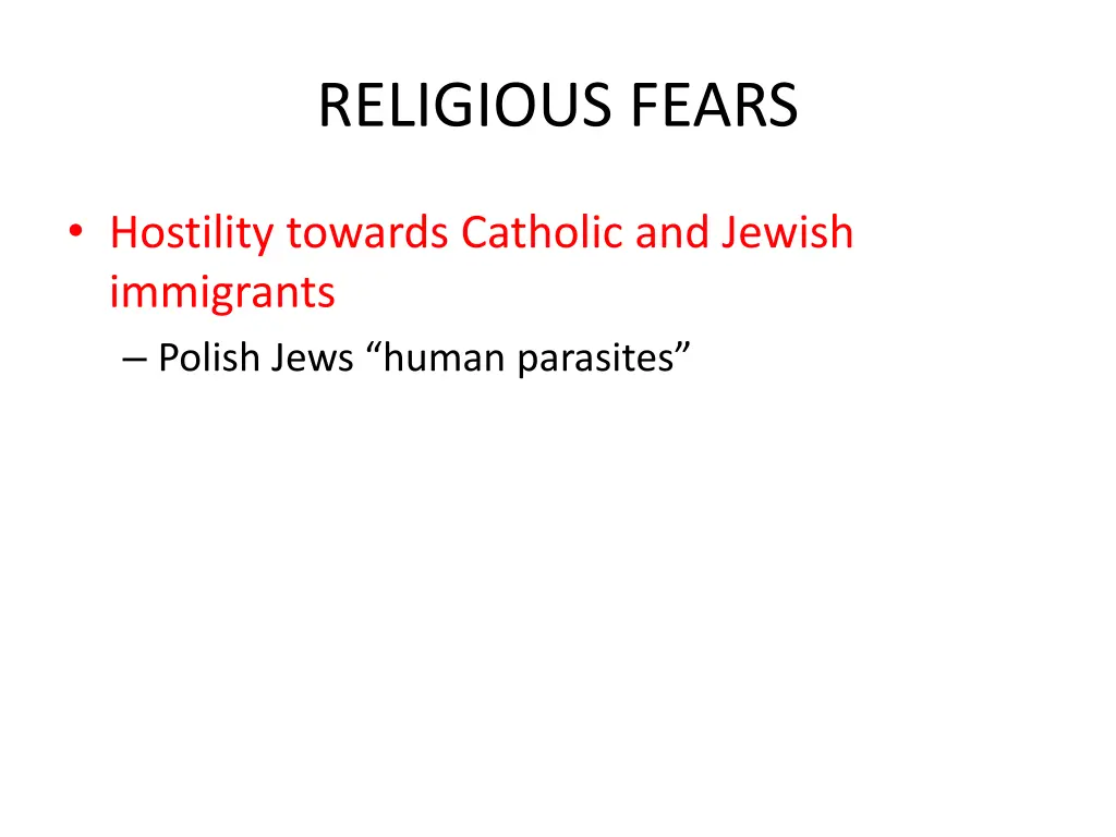 religious fears