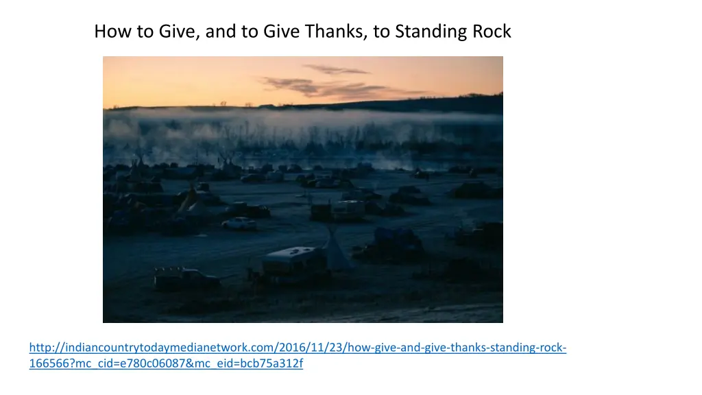 how to give and to give thanks to standing rock