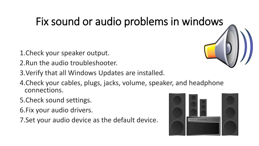 fix sound or audio problems in windows fix sound