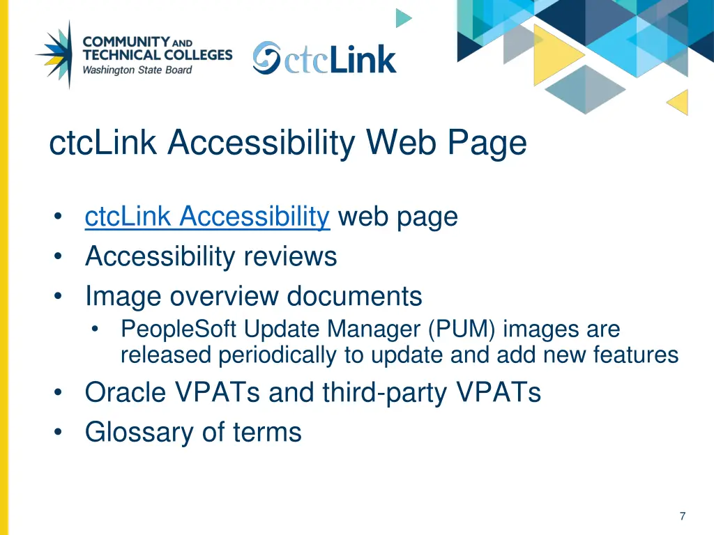 ctclink accessibility web page