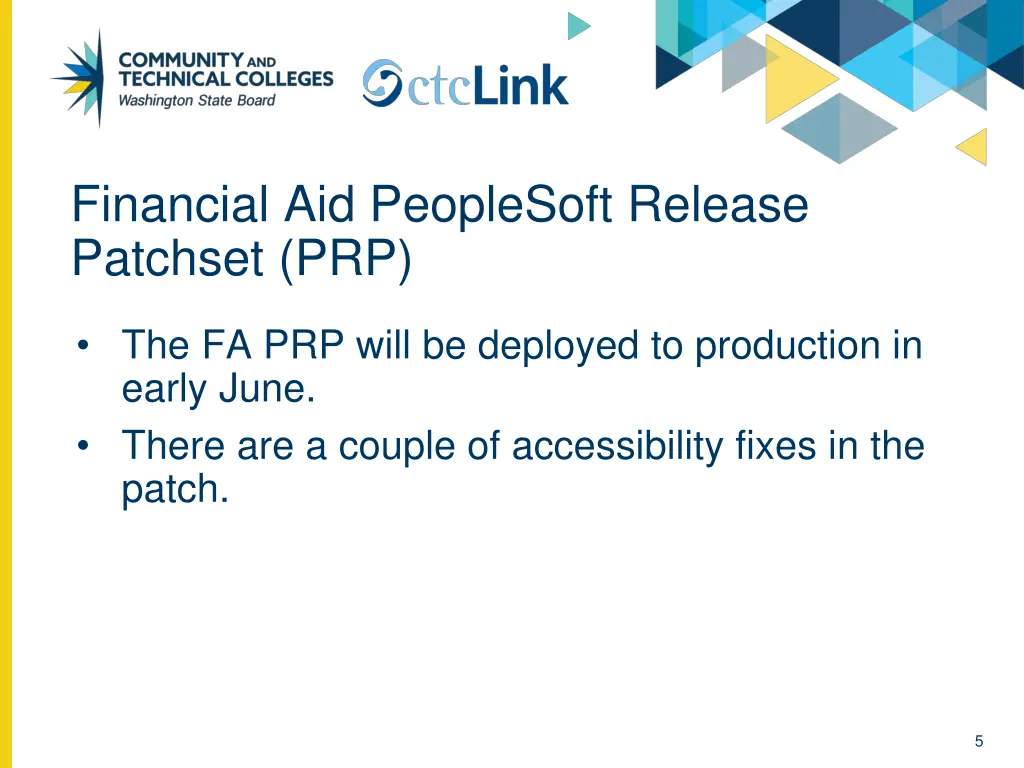 financial aid peoplesoft release patchset prp