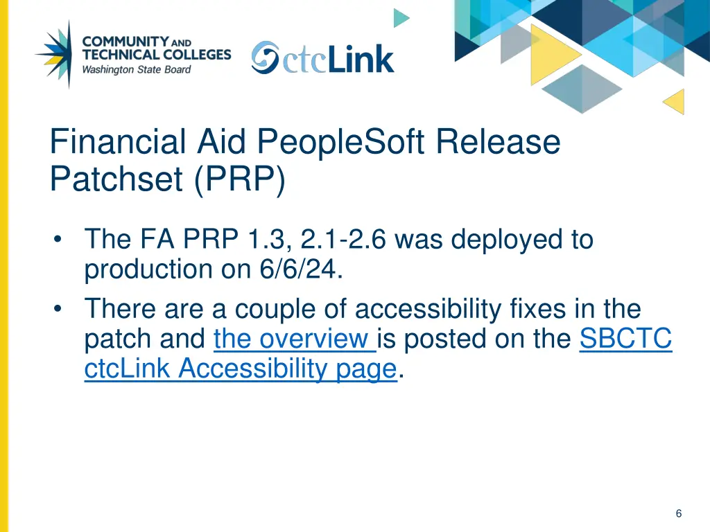 financial aid peoplesoft release patchset prp