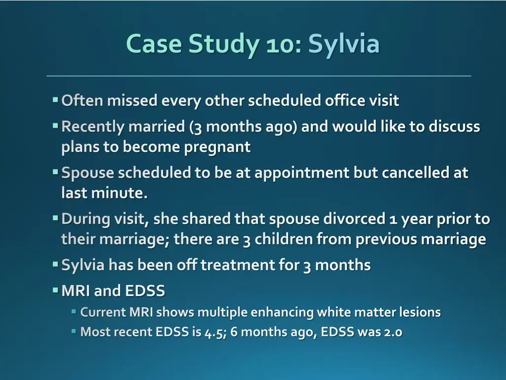 case study 10 sylvia 1