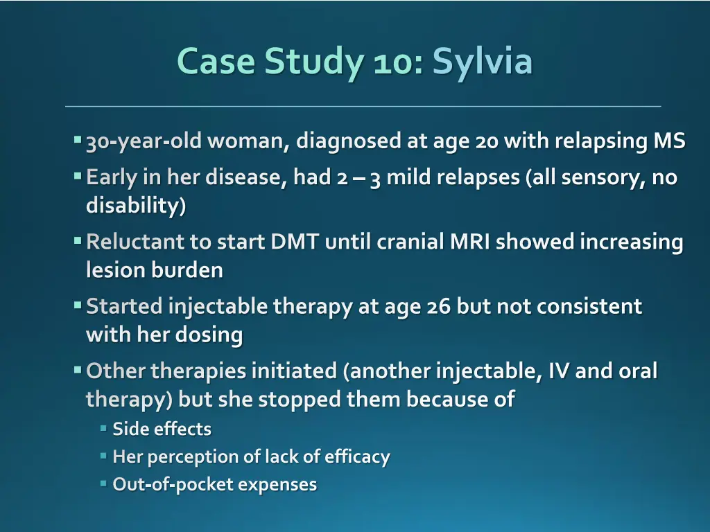 case study 10 sylvia