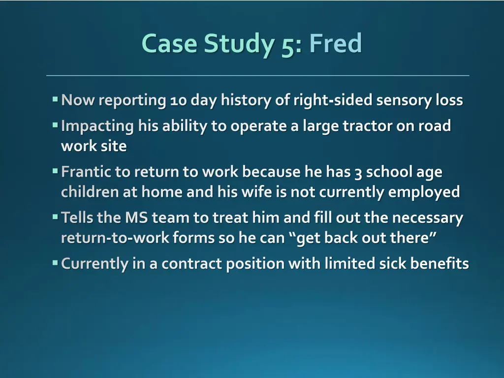 case study 5 fred 1