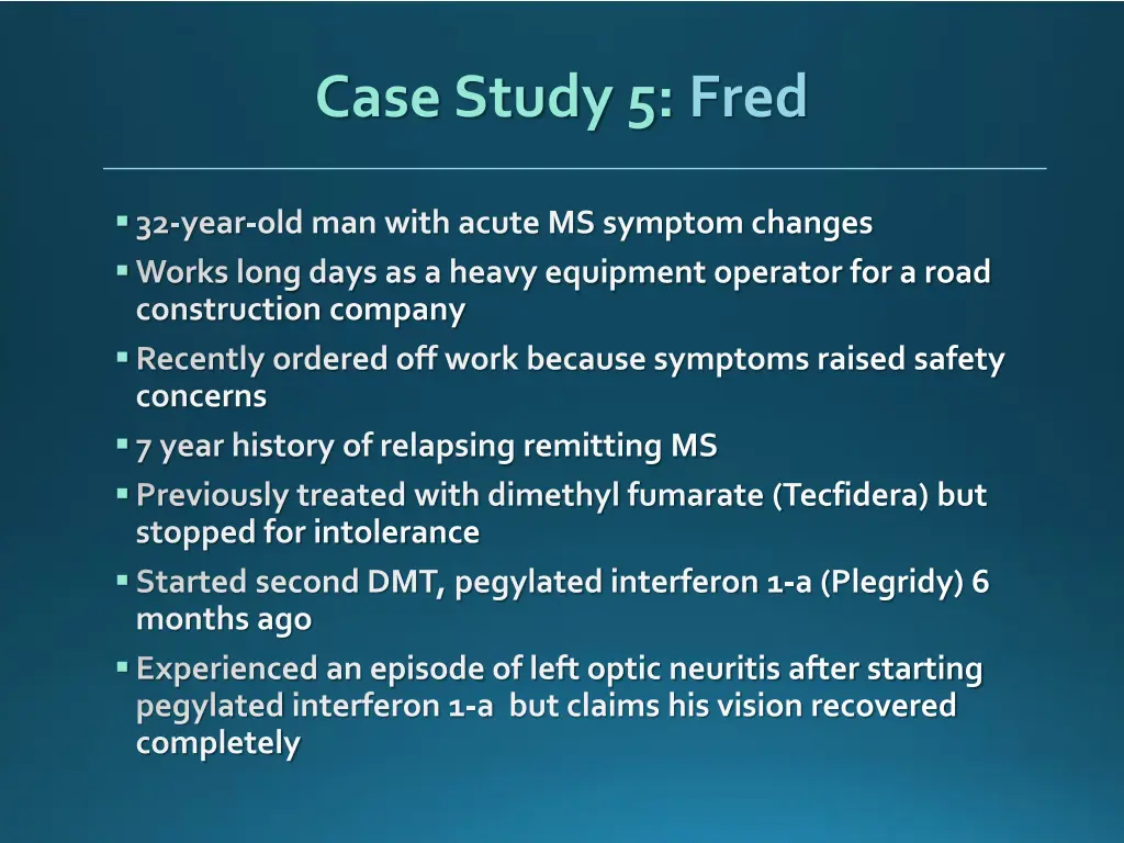 case study 5 fred