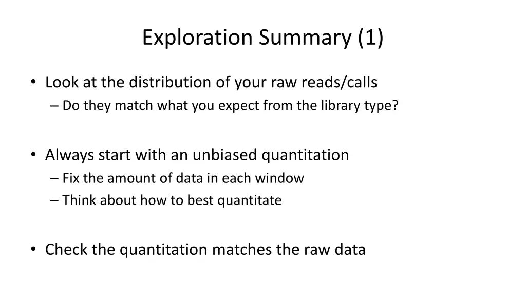 exploration summary 1