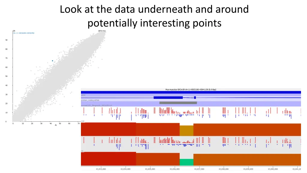 look at the data underneath and around