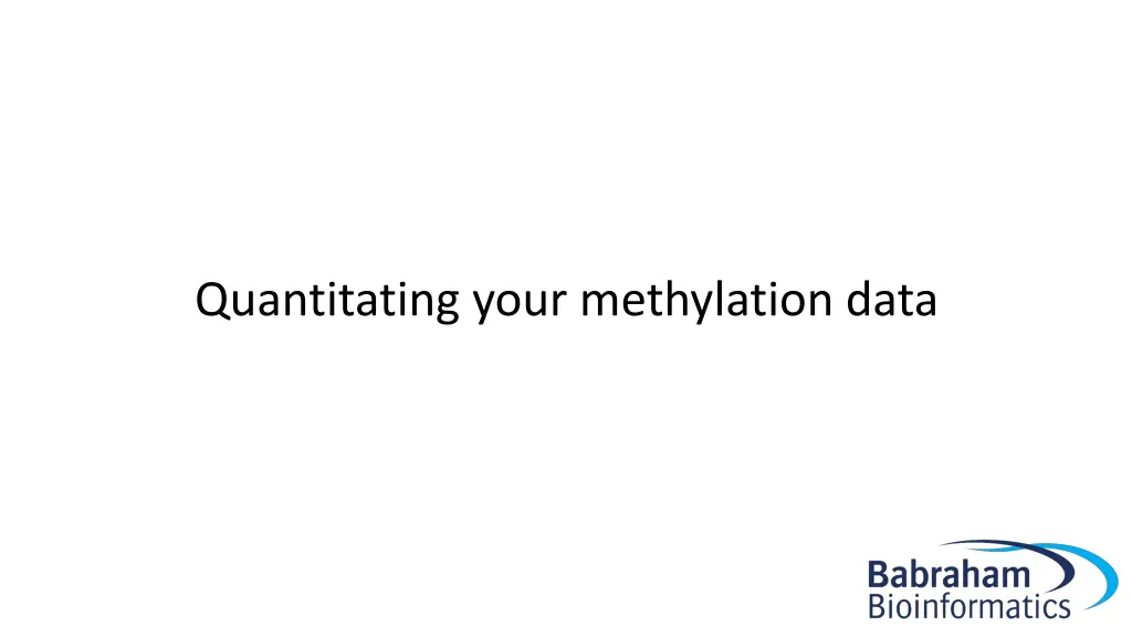 quantitating your methylation data