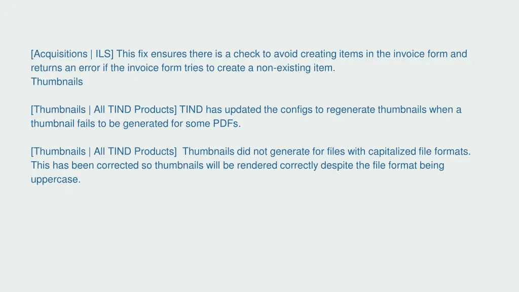 acquisitions ils this fix ensures there