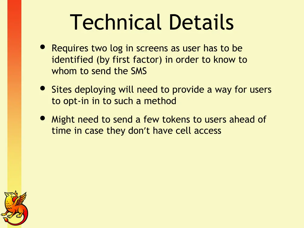 technical details requires two log in screens