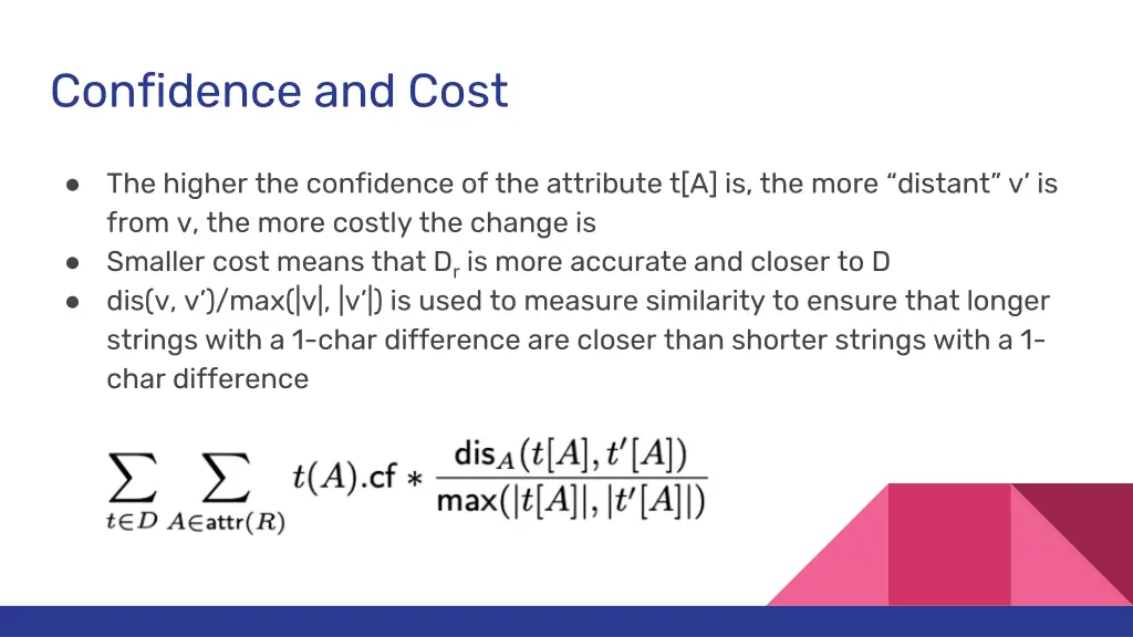 confidence and cost