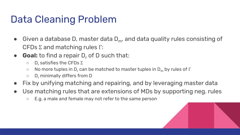 data cleaning problem