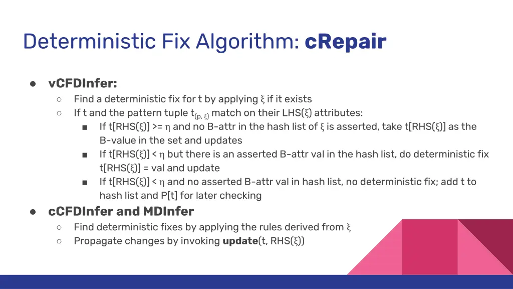 deterministic fix algorithm crepair 1