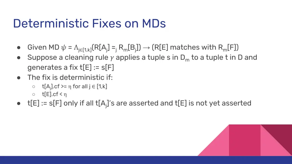 deterministic fixes on mds